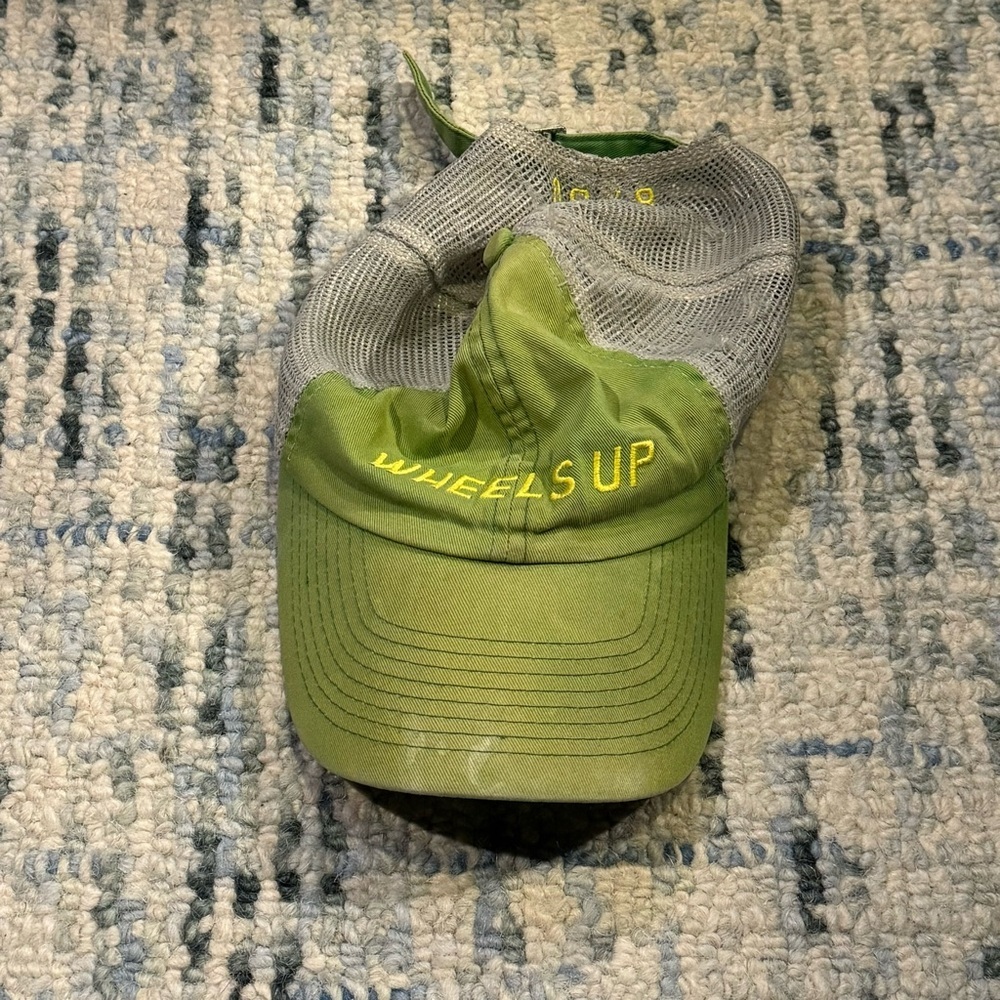 Wheels Up Green and Mesh Cap